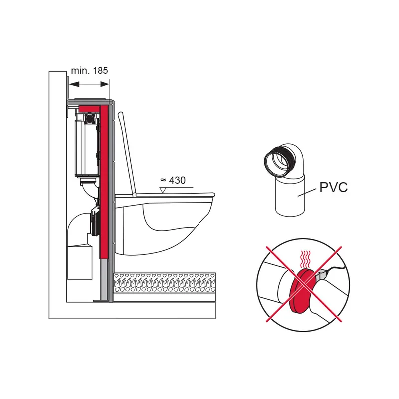 TECE 9300294 TECE Construct Toilet Module Concealed Cistern
