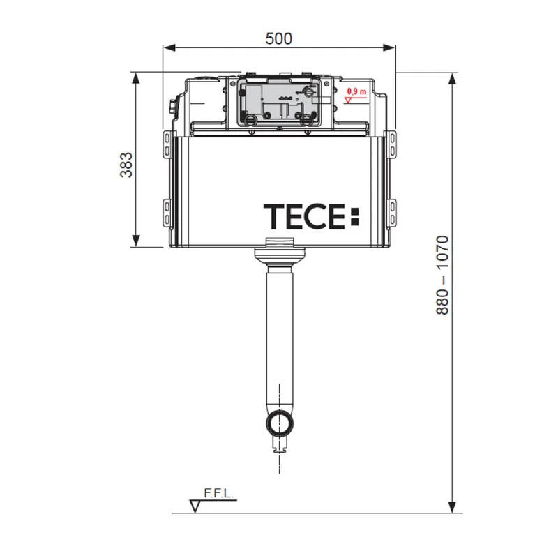 TECE 9370223 TECE Uni Concealed Cistern Adjustable