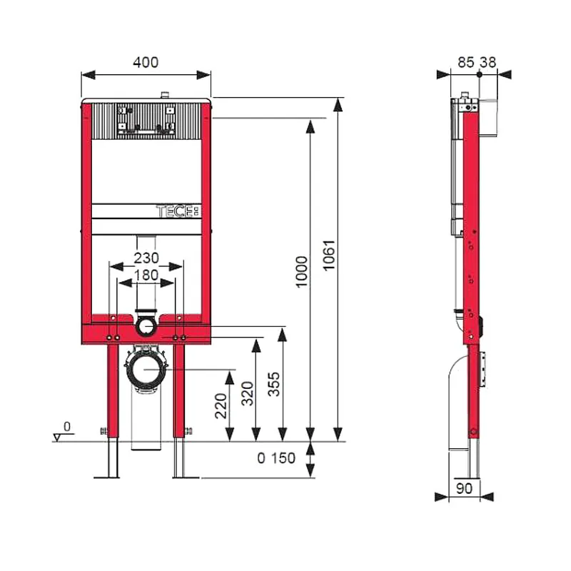 TECE 9500100 TECEcompact Module Concealed Cistern