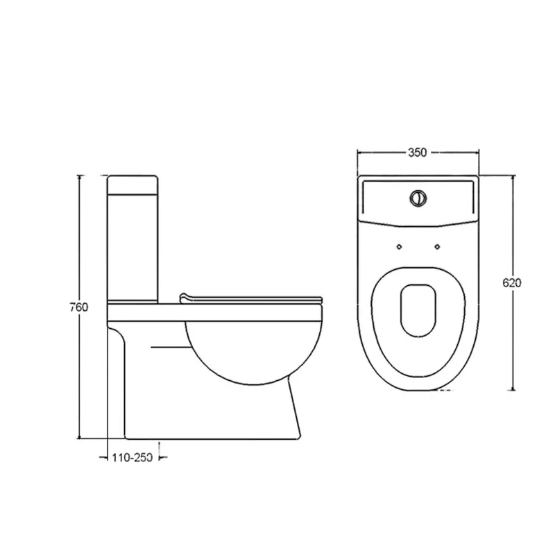 Velin 133 Rimless Close-Coupled Water Closet