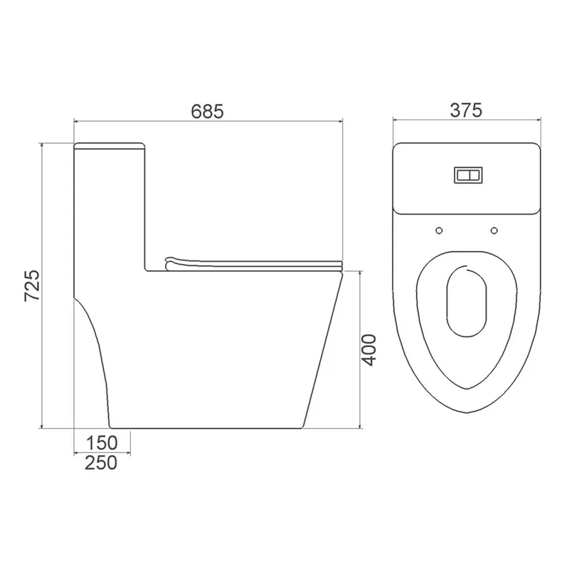 Velin 3396 Tornado Flush One-Piece Water Closet