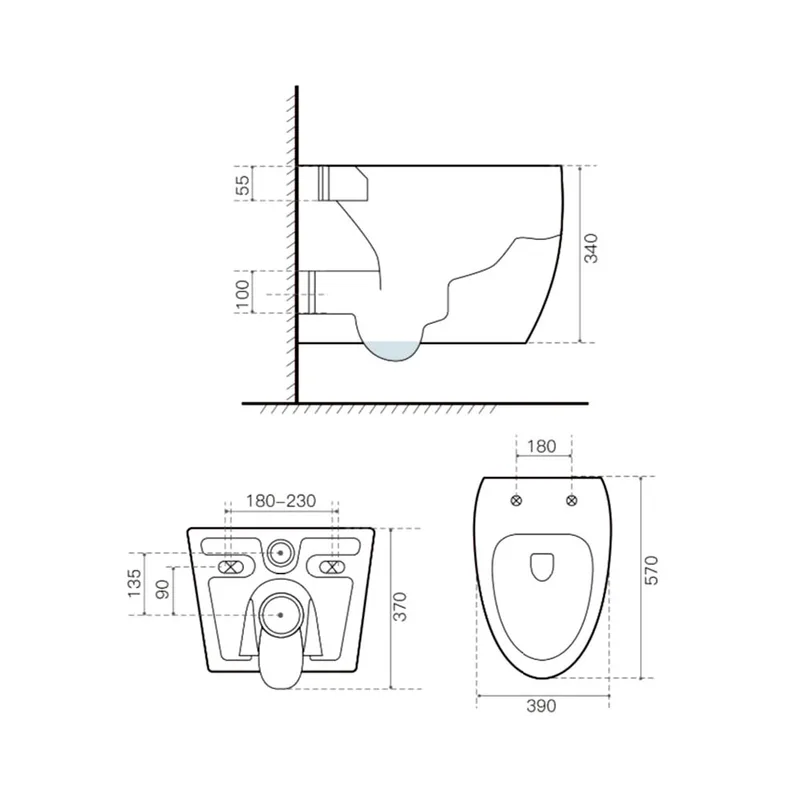 Vera W.011 Wall-Hung Water Closet