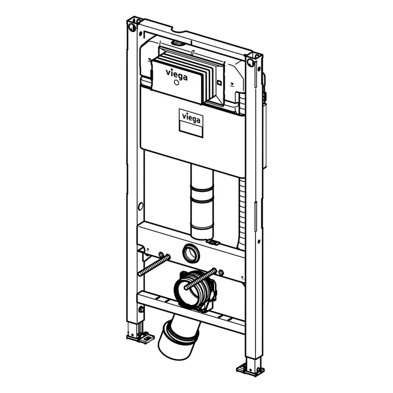 Viega K8522.45 Prevista Dry WC Element Front Operated Full-Frame Concealed Cistern