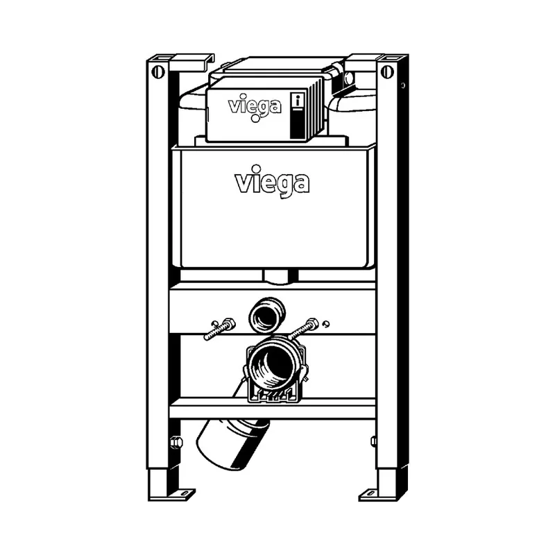 Viega K85303 Prevista Dry WC Element Smart Top & Front Operated Full-Frame Concealed Cistern