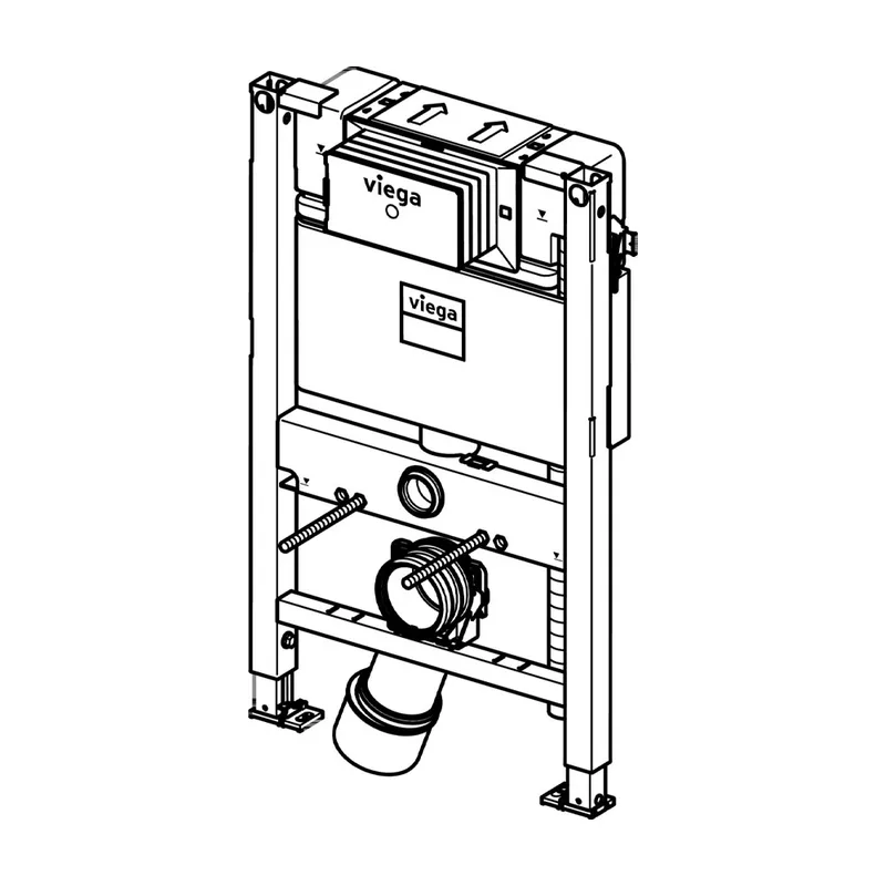 Viega K8533.45 Prevista Dry WC Element Top & Front Operated Full-Frame Concealed Cistern