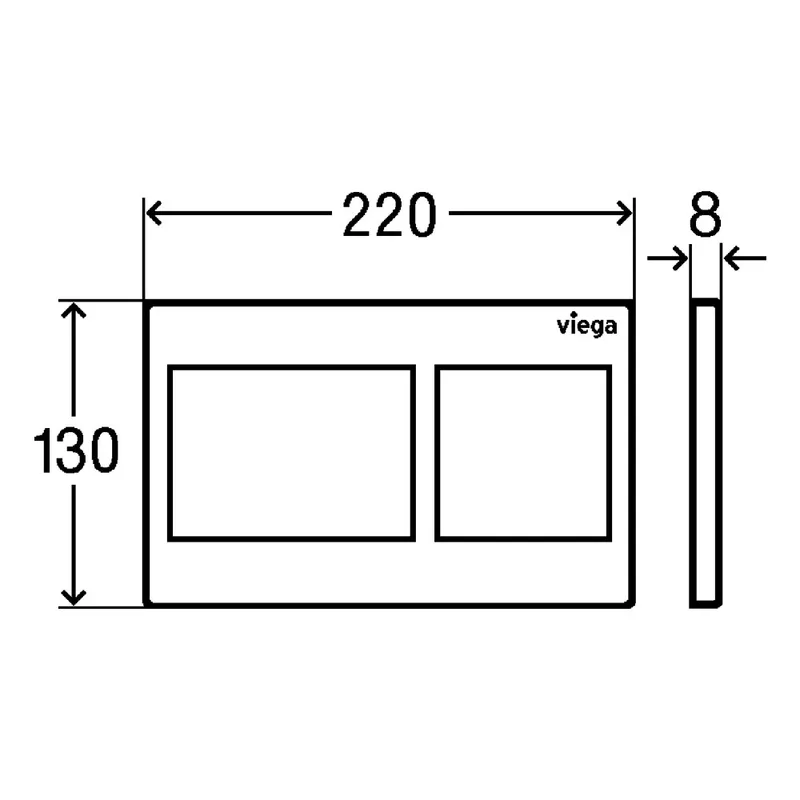 Viega K86111-CM Flush Plate (Chrome Matt)
