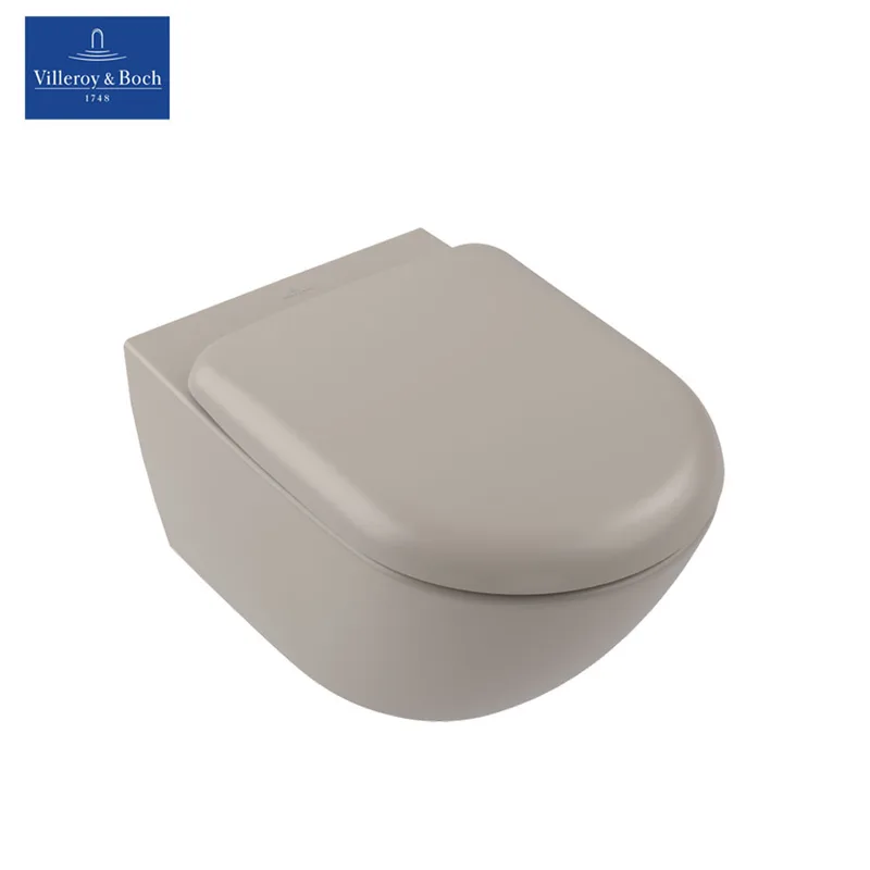 Villeroy & Boch Antao 4674T0AM + 8M67S1AM Wall Mounted Toilet (Brown)