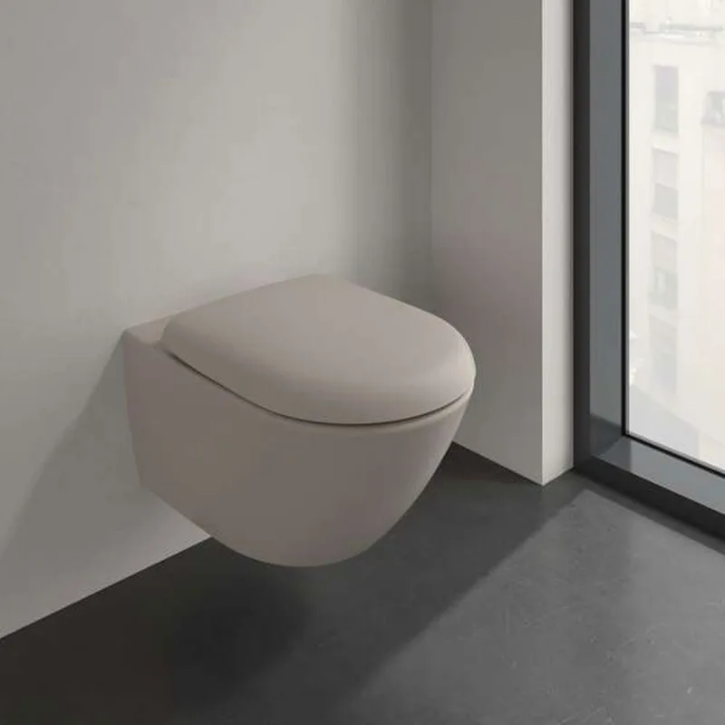 Villeroy & Boch Antao 4674T0AM + 8M67S1AM Wall Mounted Toilet (Brown)