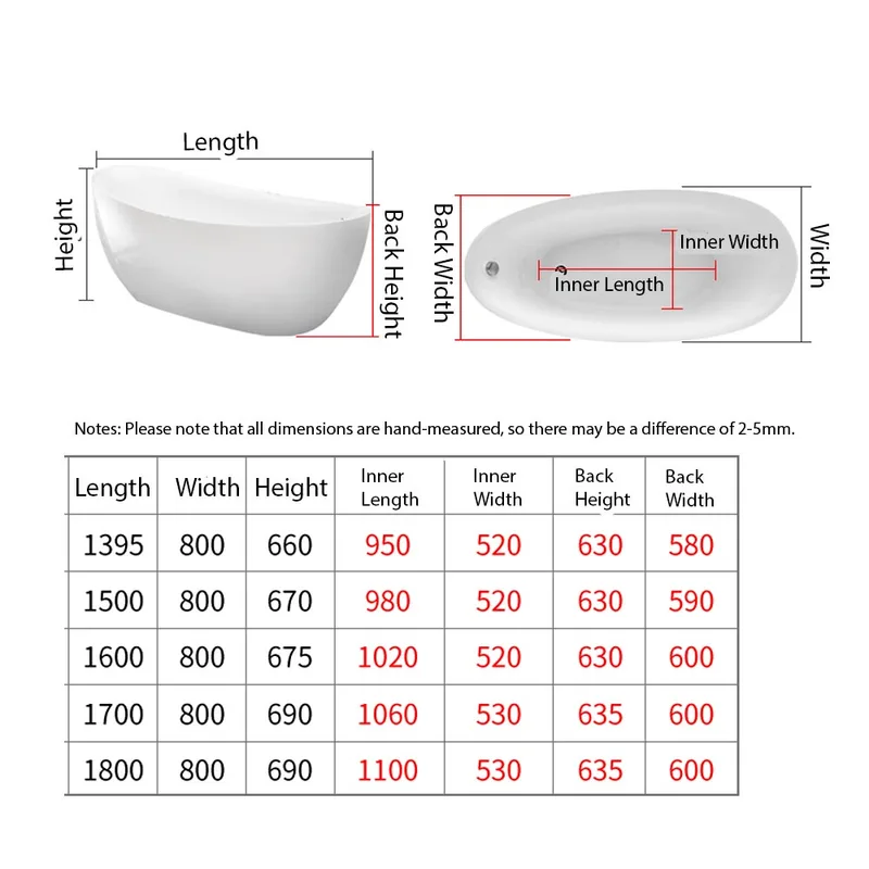 61010-White Freestanding Bathtub