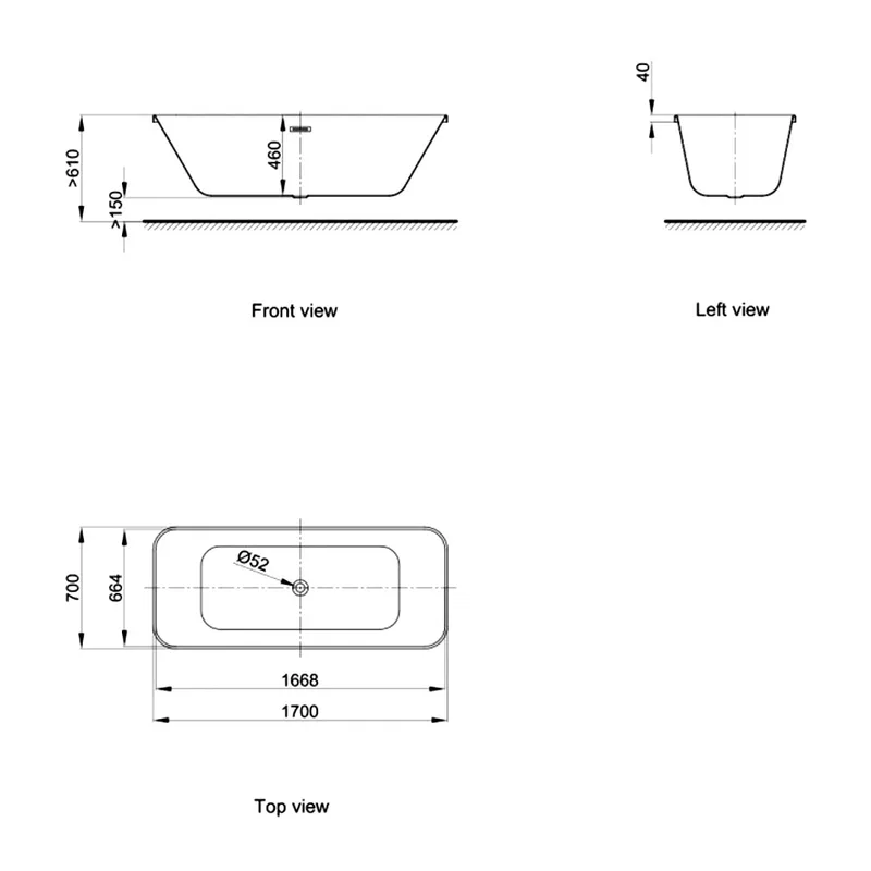Axent ONE-C T312-0701-M1 Built-In Bathtub