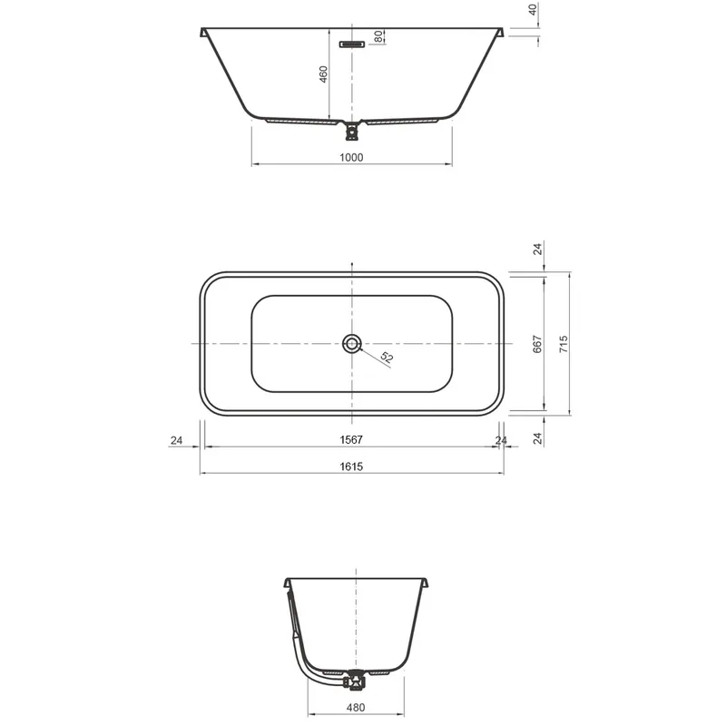 Axent ONE-C T314-0601-M1 Built-In Bathtub