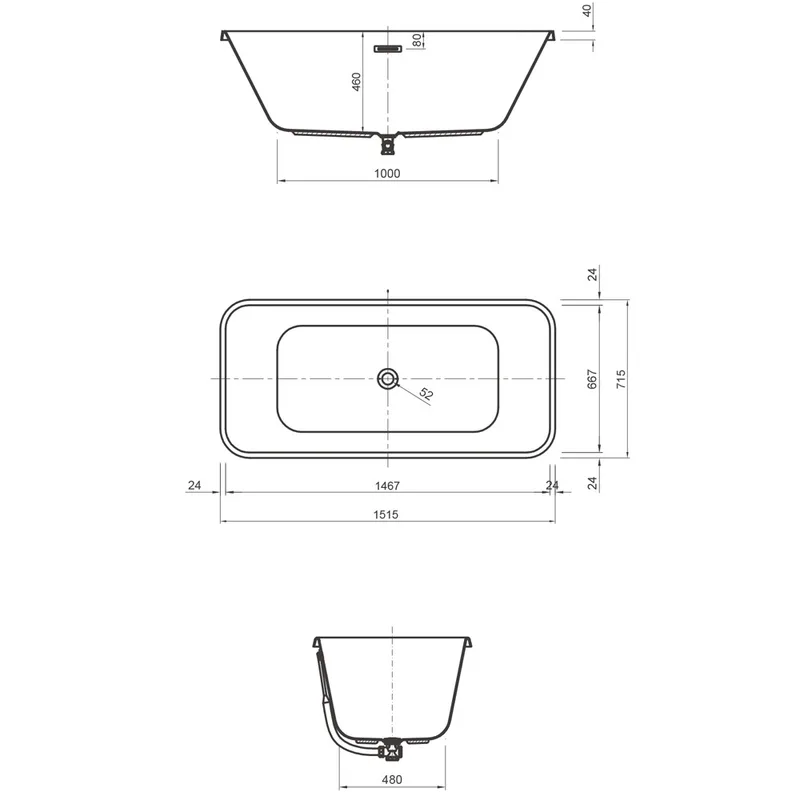 Axent ONE-C T315-0501-M1 Built-In Bathtub