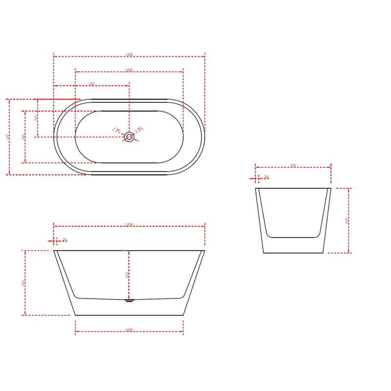 BT111W70 Free Standing Bathtub