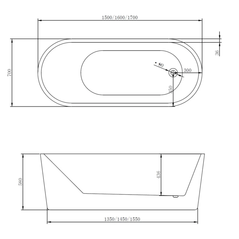 BT115 Freestanding Bathtub