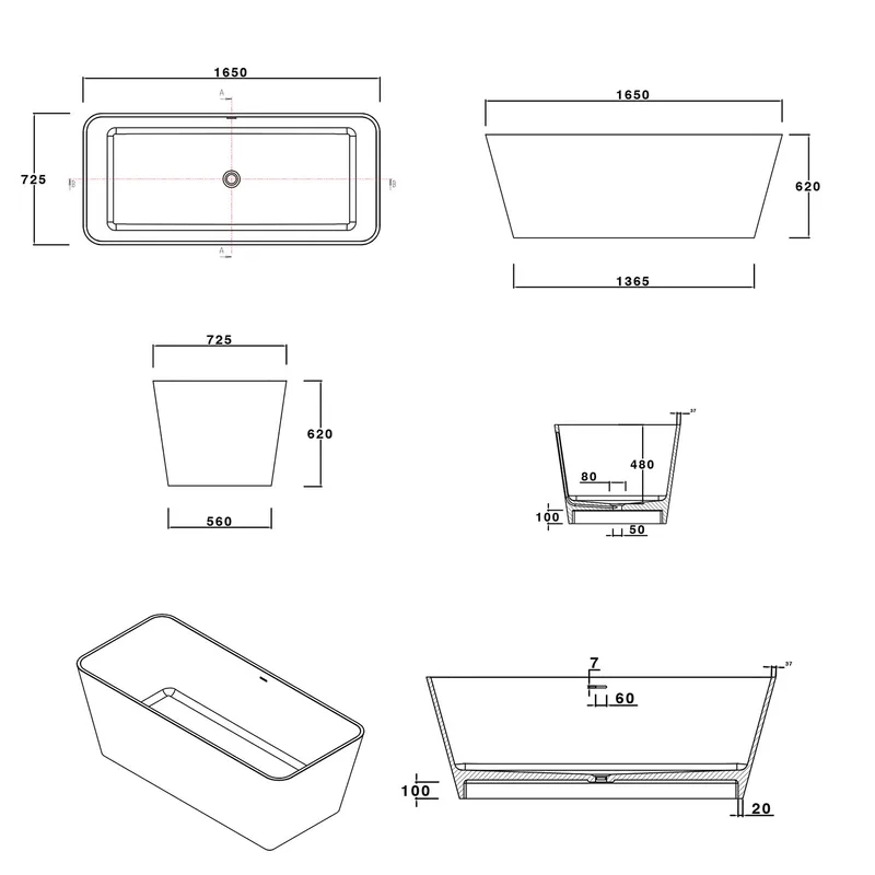 BTS03B Free Standing Bathtub