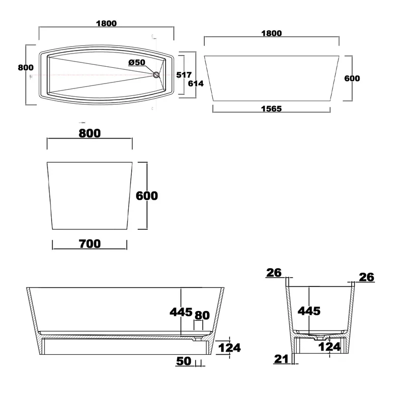 BTS04 Free Standing Bathtub