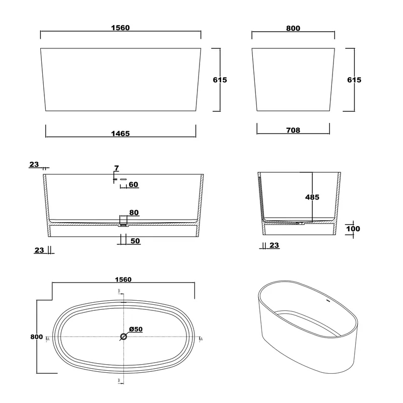 BTS10 Free Standing Bathtub