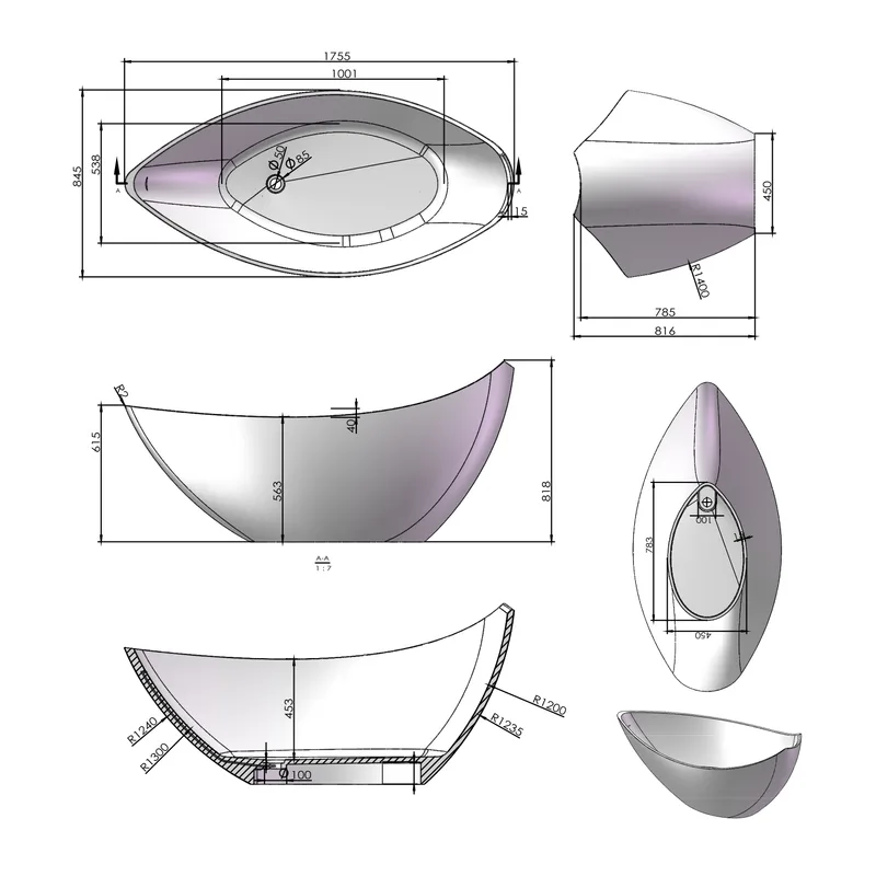BTS100 Free Standing Bathtub