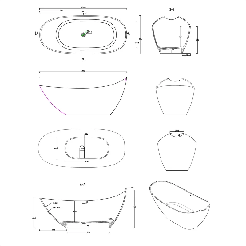BTS102 Free Standing Bathtub