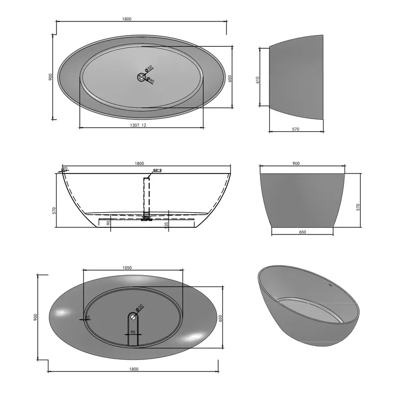 BTS103 Free Standing Bathtub