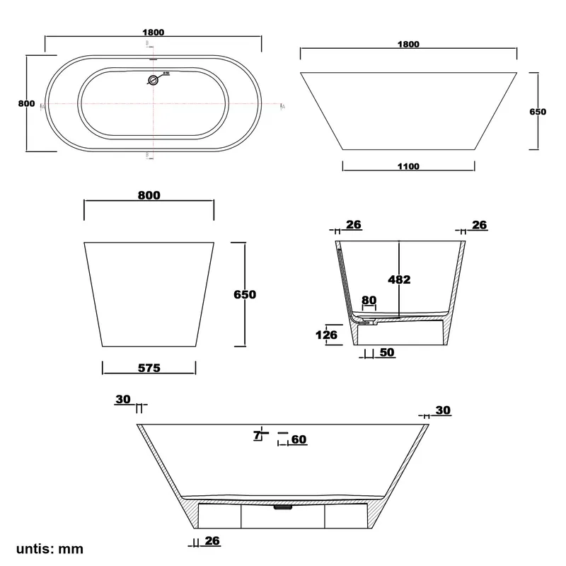 BTS15 Free Standing Bathtub
