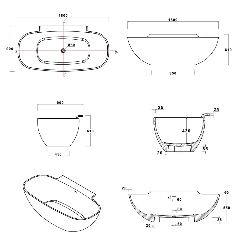 BTS18 Free Standing Bathtub