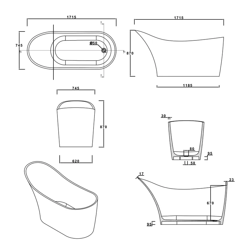 BTS19 Free Standing Bathtub