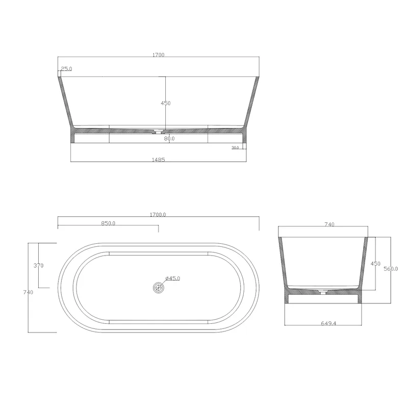 BTS36 Free Standing Bathtub