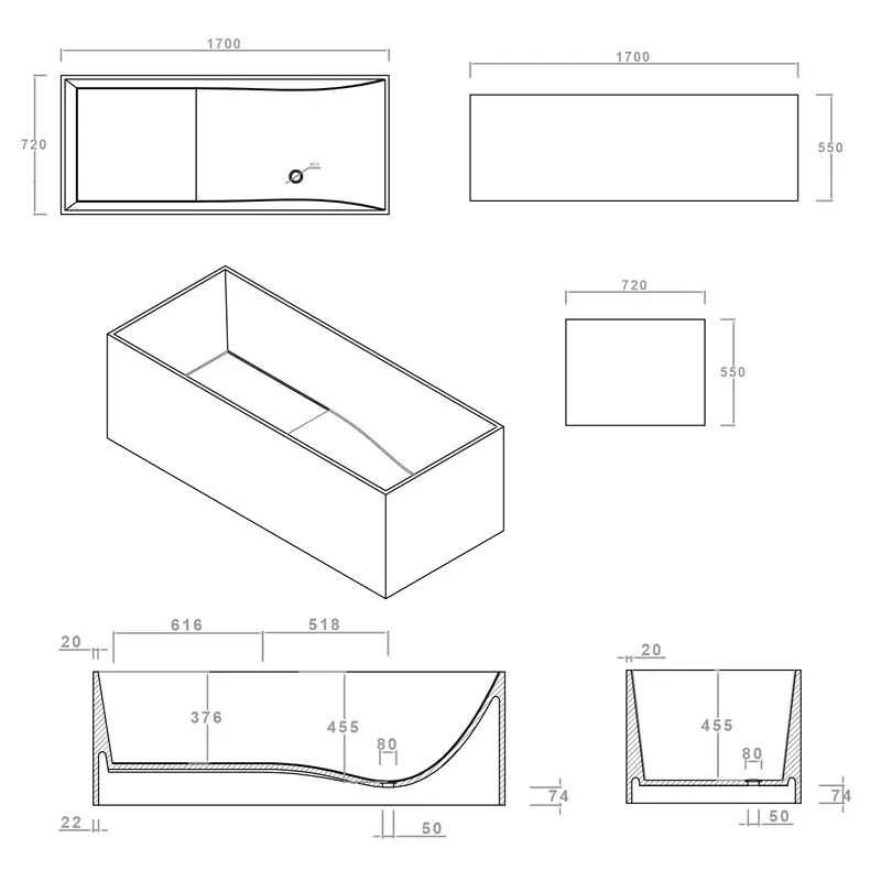 BTS38 Free Standing Bathtub