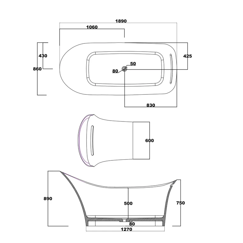 BTS40 Free Standing Bathtub