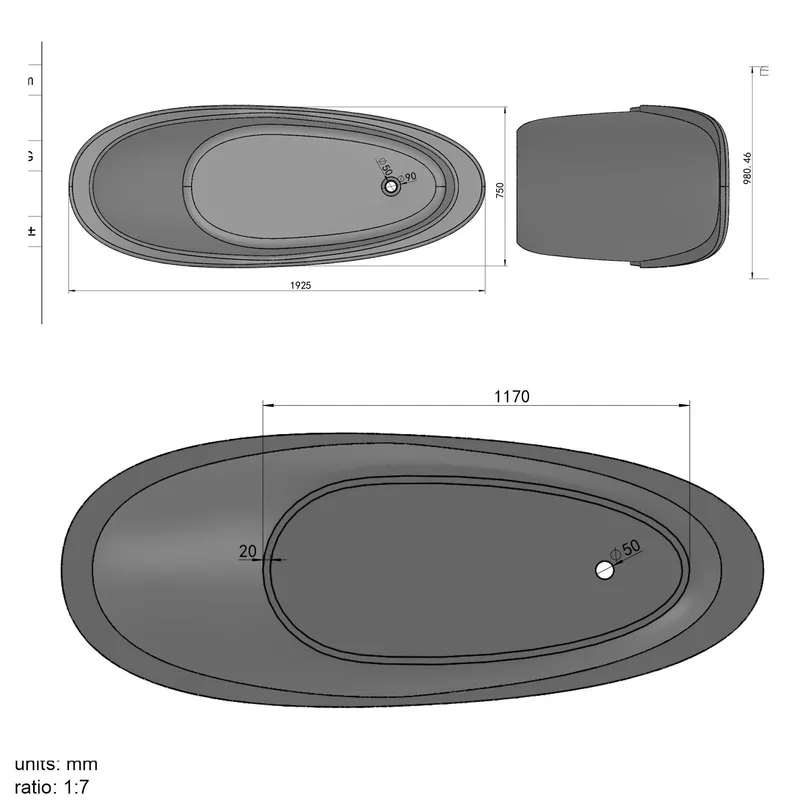 BTS50 Free Standing Bathtub (White)