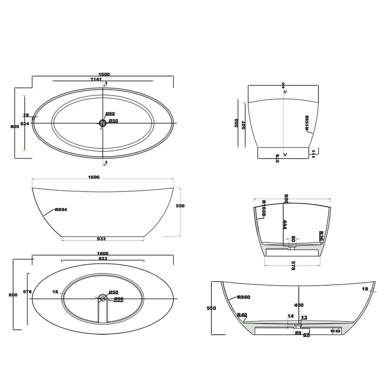 BTS52S Free Standing Bathtub