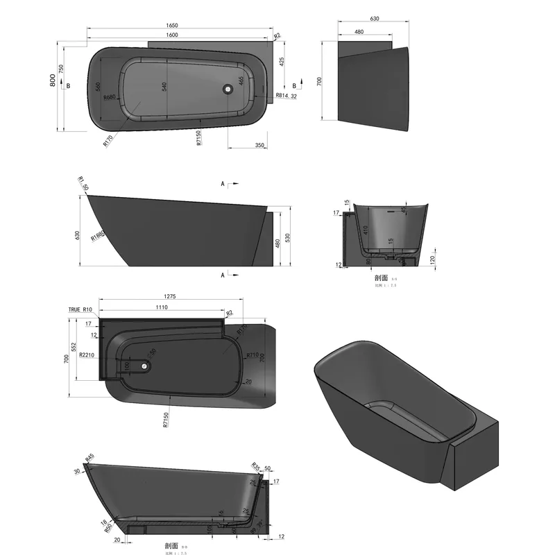 BTS97 Free Standing Bathtub