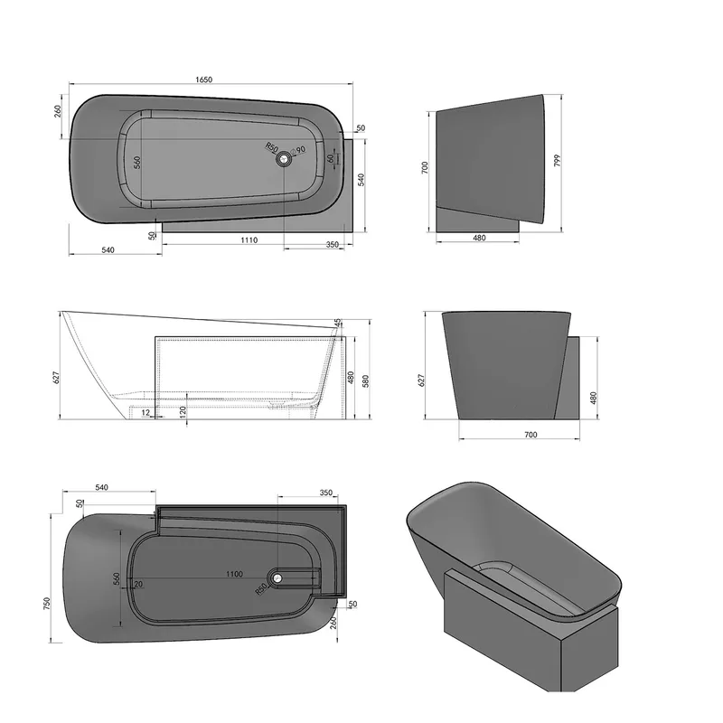 BTS98 Free Standing Bathtub