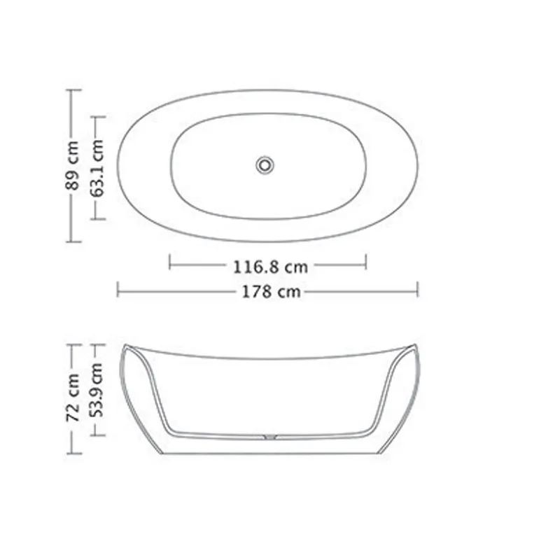 Degas Stone Resin Bathtub