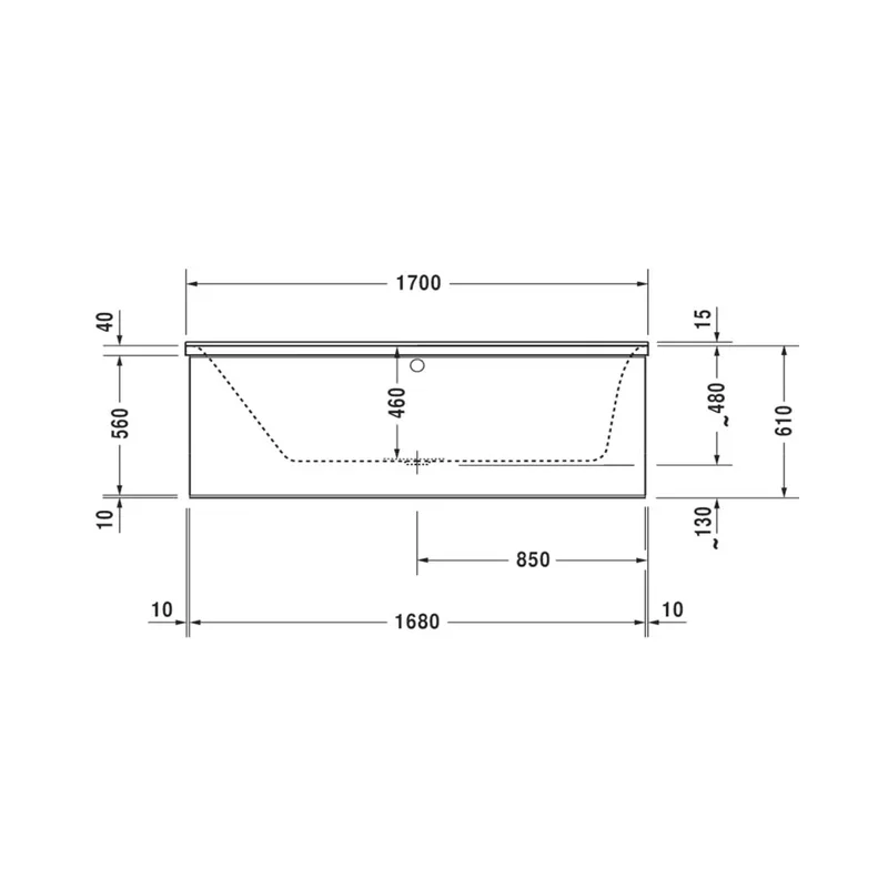 Duravit P3 Comfort 700373 Built-In Bathtub