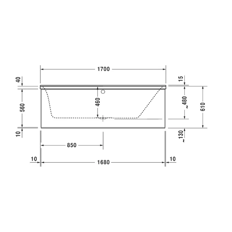 Duravit P3 Comfort 700374 Built-In Bathtub