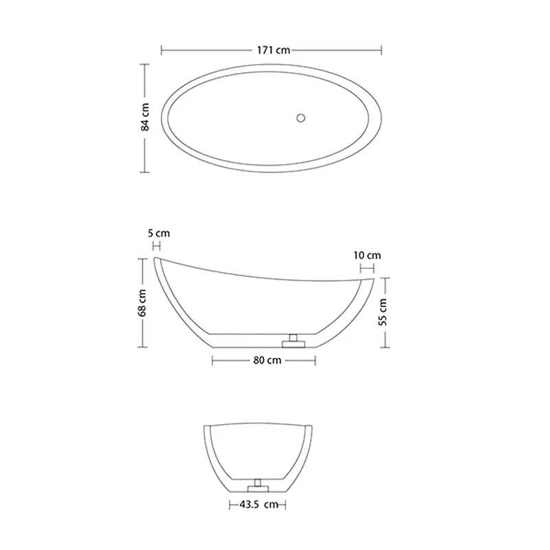 Federo Stone Resin Bathtub