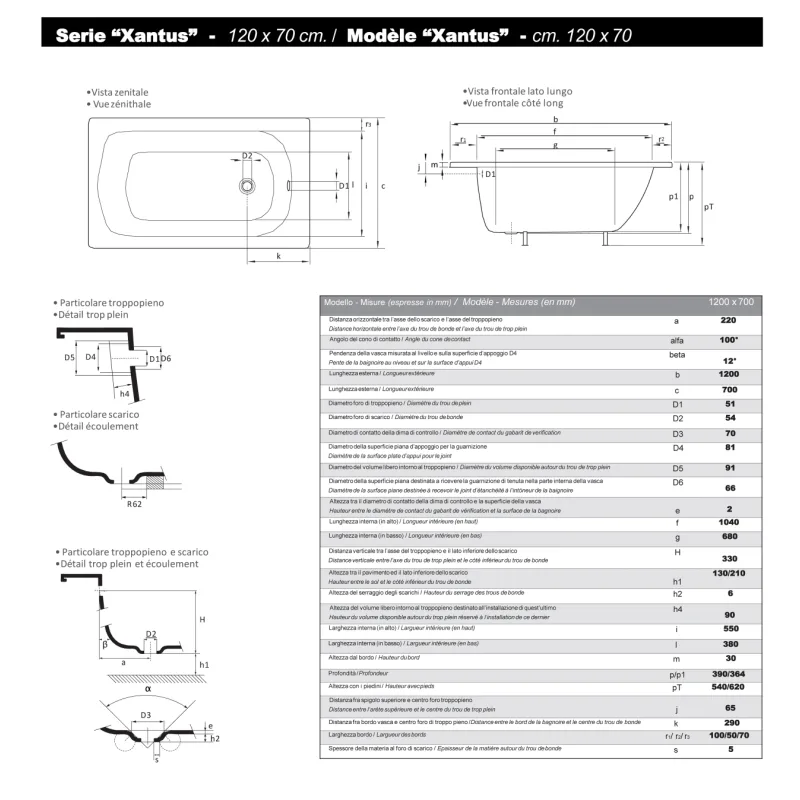 Smavit Xantus Titanium Bathtub