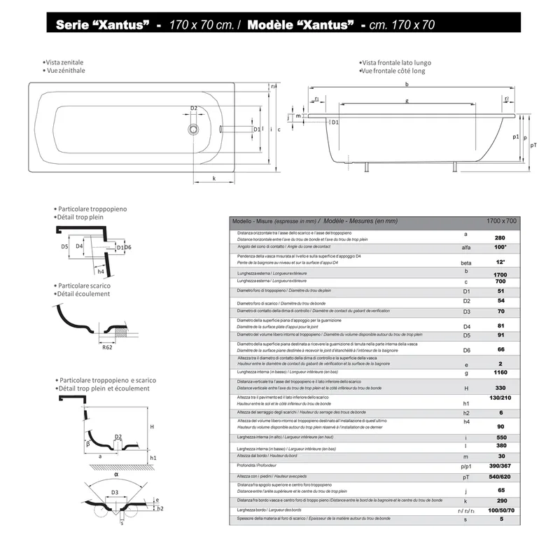 Smavit Xantus Titanium Bathtub