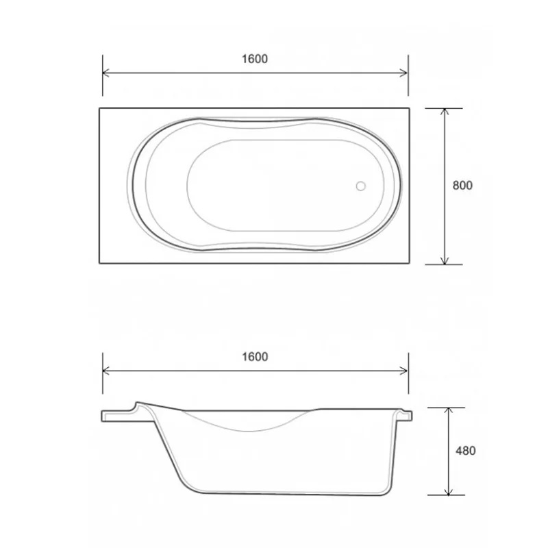 Soft Bathtub S-710 Built-In Bathtub