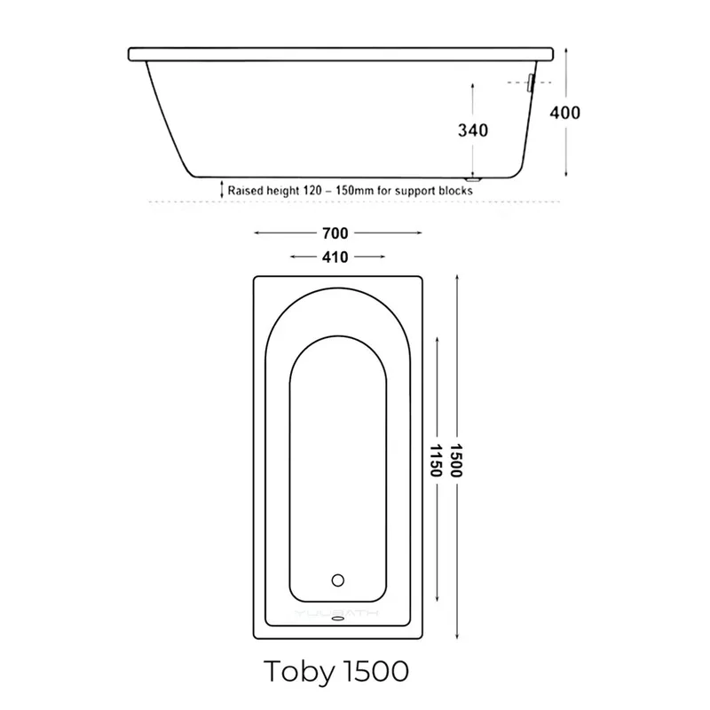YuuBath TOBY Built-In Bathtub