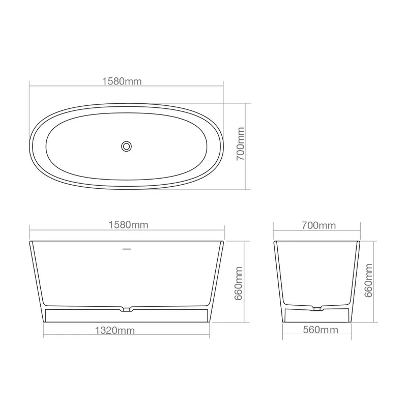 Z8602 Solid Surface Bathtub