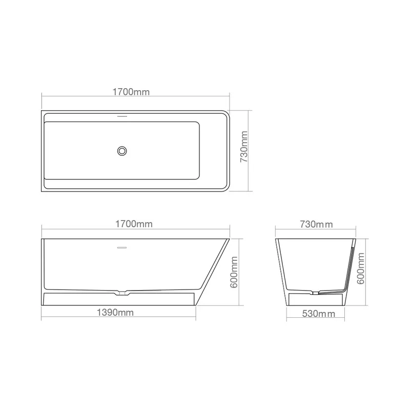 Z8605 Translucent Resin Bathtub