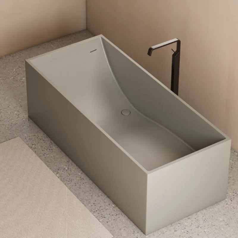 Z8607 Solid Surface Bathtub Light Grey