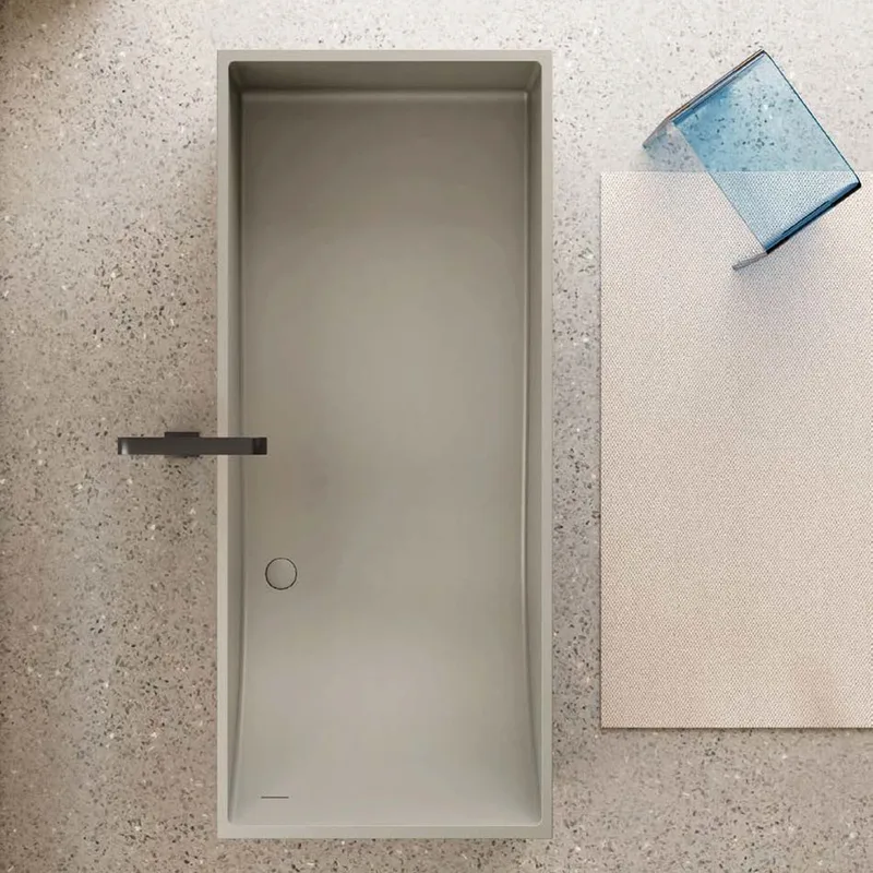 Z8607 Solid Surface Bathtub Light Grey