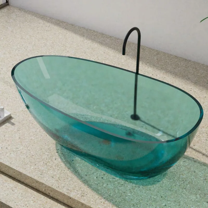 Z8608 Resin Bathtub Lake Blue