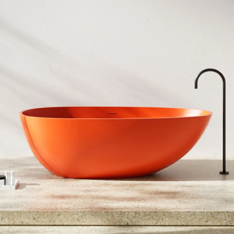 Z8608 Solid Surface Bathtub Hermes Orange