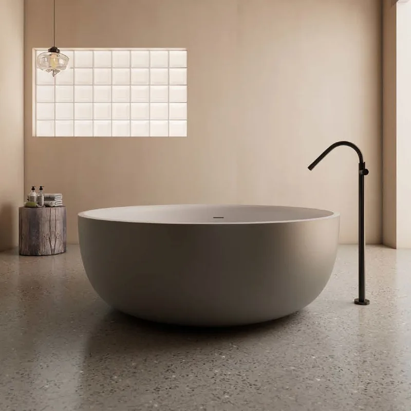 Z8612 Solid Surface Bathtub Light Grey