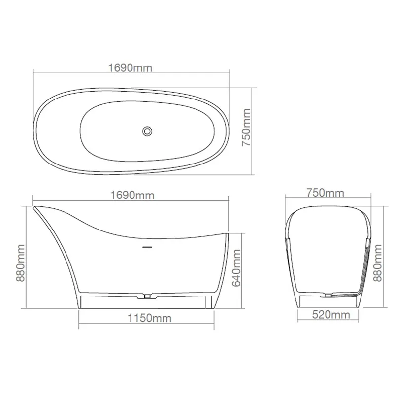 Z8613 Resin Bathtub Pomegranate